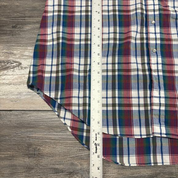 Ely Cattleman Red Tartan Plaid Mens 2XL Cowboy‎ Western Rodeo Pearl Snap Shirt - Picture 7 of 9